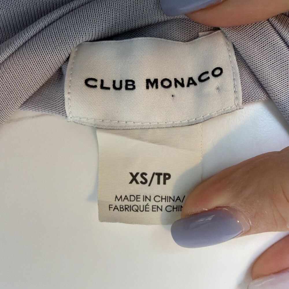 Club Monaco Gray T-Shirt Dress Side Slit XS Minimalist Quiet Luxury Capsule - Picture 5 of 8